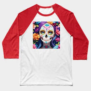 Skull flower cute design Baseball T-Shirt